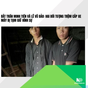 Bắt Trần Minh Tiến và Lê Vũ Bảo: Hai đối tượng trộm cắp xe máy bị tạm giữ hình sự