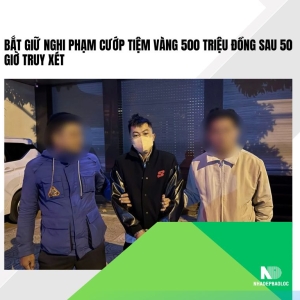 Bắt giữ nghi phạm cướp tiệm vàng 500 triệu đồng sau 50 giờ truy xét